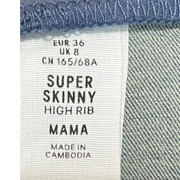 H&M Mama Super Skinny High Rib Maternity Jeans Size 4 - Picture 7 of 9